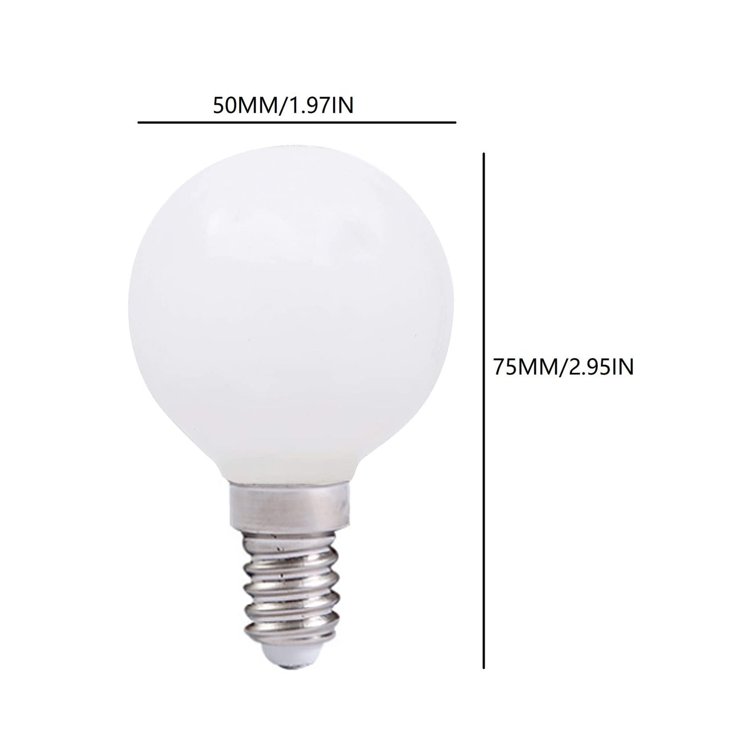 E12 3W LED Light Bulbs G50/G16.5 Globe Light Bulbs 30 Watt Equivalent Warm White 3000K E12 Candelabra Base Glass Round Vanity Light Bulbs for Mirror Makeup Bathroom, 6 Pack