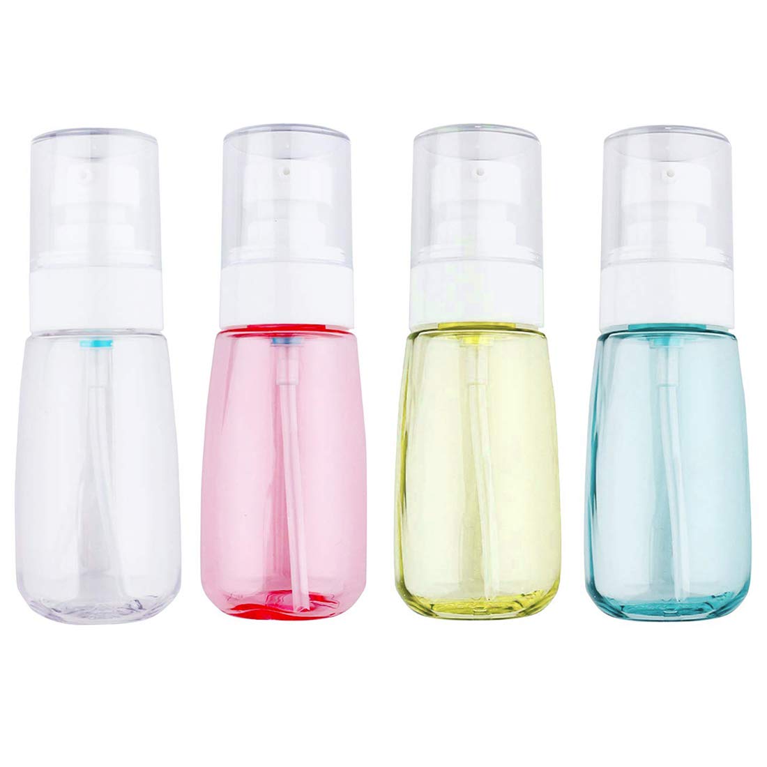 JOSALINAS 4PCS Airless Pump Bottle 3.4oz/100ml Plastic Empty Clear Refillable Travel Container Dispenser for Lotion Creams foundation