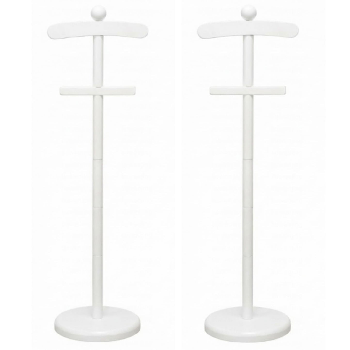 Bucherry 2 Pack Baby Clothes Display Stand Wooden Baby Shower Centerpiece Adjustable Height Circle Shaped Dress Hanger Doll Dress Outfit Stand Rack Hand Assembled Hangers Display Set (White Color)