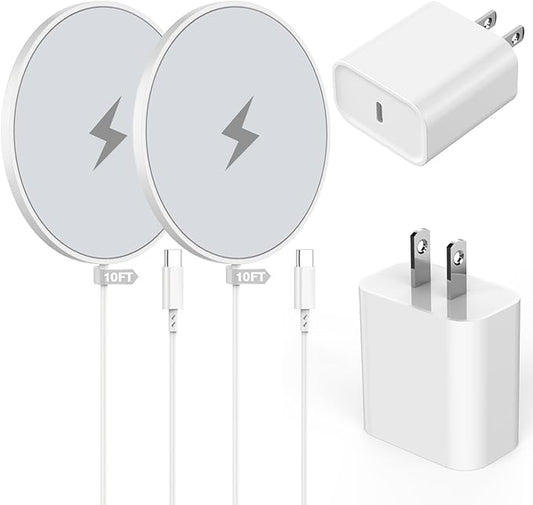[Apple MFi Certified]Long Magnetic Wireless iPhone Charger,10FT Mag Safe Charger Mag-Safe Charging Magnet Charge Pad 10Feet 2Pack for iPhone 17 Pro Max/17Pro/iPhone 16ProMax/16Plus/15/14/13/12/AirPods