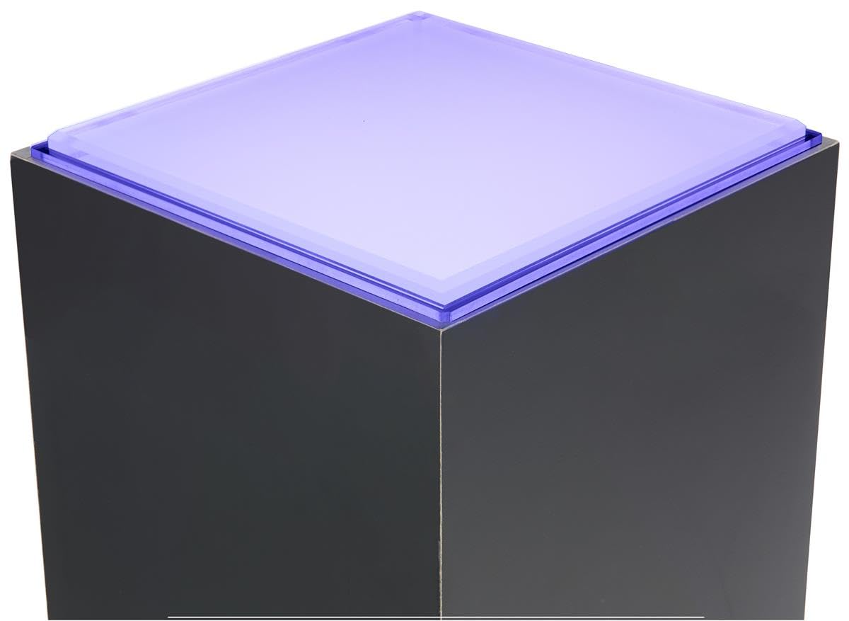 Displays2go Pedestal Display Case with Ambient LED Lighting and Clear Acrylic Top (PEDLEDBK2)