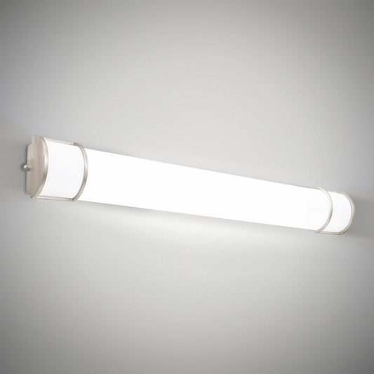 ASD LED 48" Vanity Flush Mount Light Fixture, Linear Bathroom Lighting Bar | 3CCT, Dimmable, Energy Star, ETL Listed | 35W 3200LM 3000-5000K 120V | Long Tube Bath Wall Sconce Over Mirror | Nickel