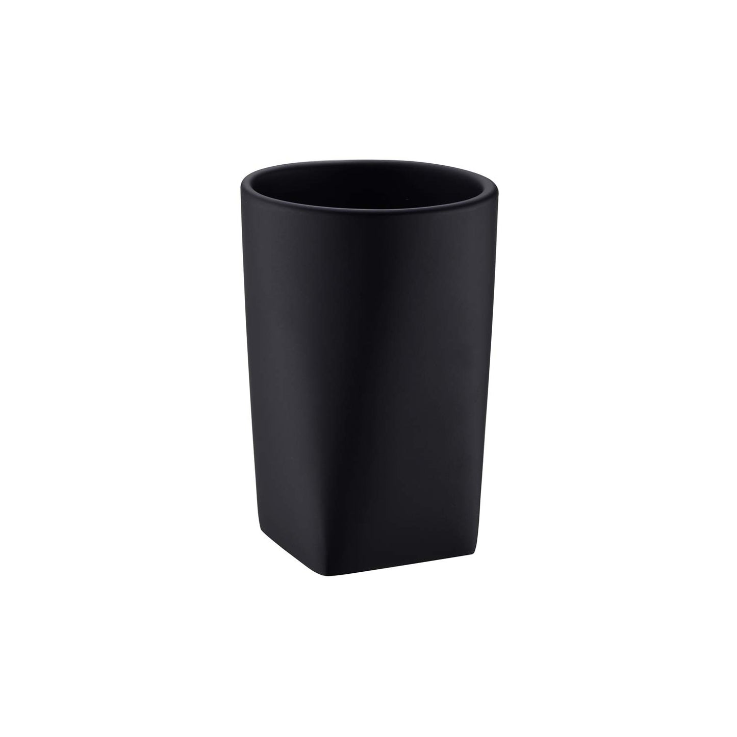 JINCROP Resin Matte Black Bathroom Tumbler Cup Holder - Modern Design for Bathroom/Office, Holds Toothbrushes, Make-up Brushes