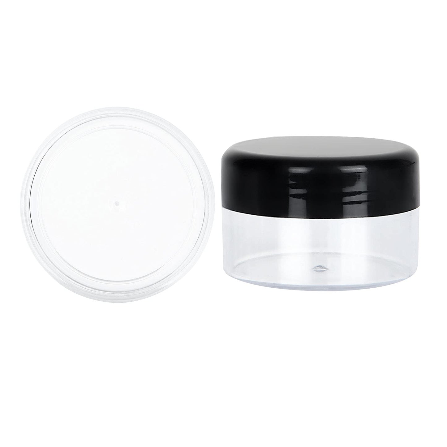 ZIQI 100 Pieces Sample Empty Containers, 20g Clear Cosmetic Container Jars with Lids, Plastic Pot Makeup Jars for Cosmetics, Cream, Lip Balm, Lip Scrub, Ointments-Leak Proof