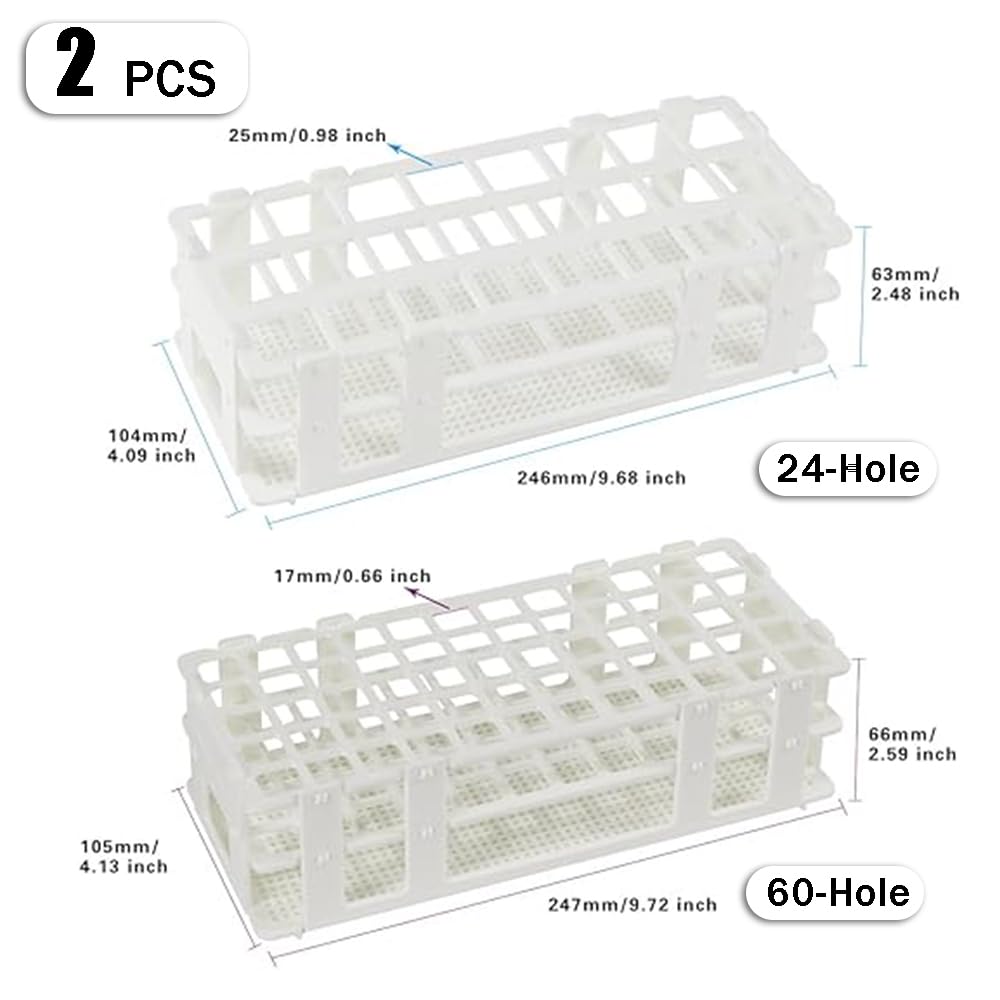 OULIGET Makeup Storage Organizer Rack,Lipstick Lipgloss Display Organizer,Detachable Makeup Brush Air Drying Rack,Perfect Storage Solution for Drawer and Vanity,0.9"+0.66" (24-hole + 60-hole)
