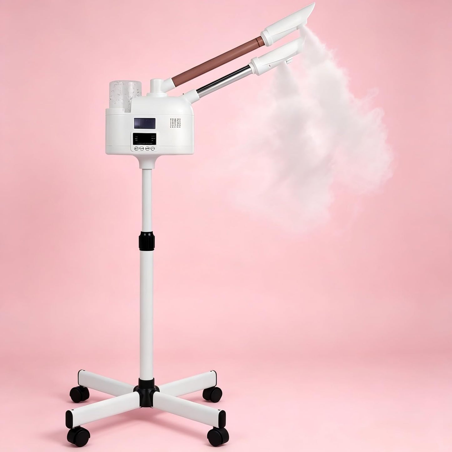Professional Facial Steamer, 2 in 1 Facial Steamer with Ozone and Hot & Cold Mist for Facial Deep Cleaning and Hydration, Esthetician Steamer on Wheels, Ideal for Spa, Salon and Home Use