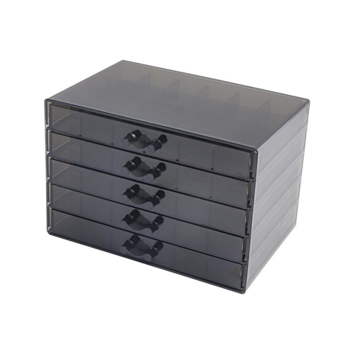 Feadily Acrylic Jewelry Organizer Box, Jewelry Drawer Organizer With 5 Drawers 120 Grids, Black