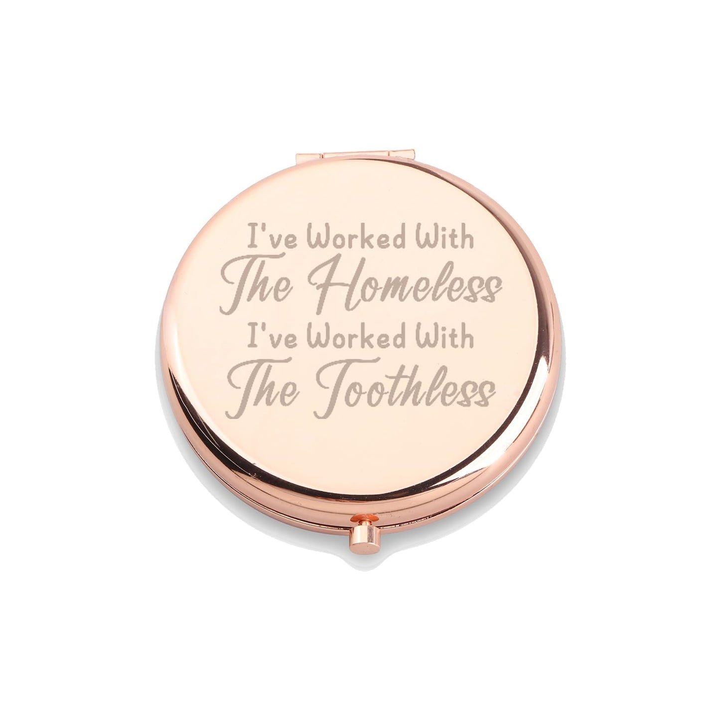 WUSUANED TV Show Inspired Makeup Mirror I've Worked with The Homeless and Toothless Mirrorr TV Shows Lover Gift for Fans