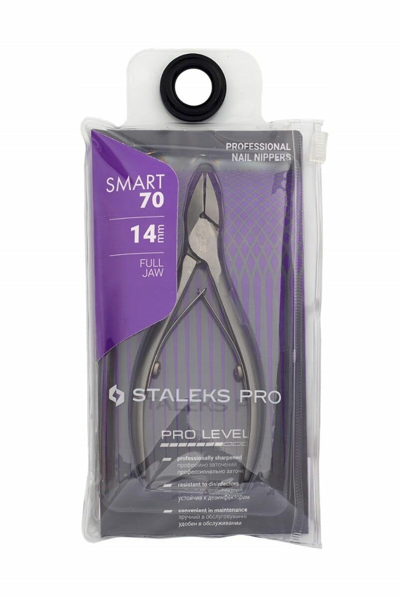 STALEKS PRO Smart 70 14mm Professional Nail Nippers – High Alloy Stainless Steel Nippers for Manicure & Pedicure