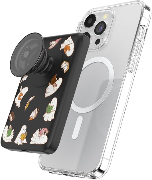PopSockets PowerPack for MagSafe, Portable Phone Charger, Magnetic Wireless Portable Charger, 5000mAh, Halloween PopSocket - Spooky Book Club