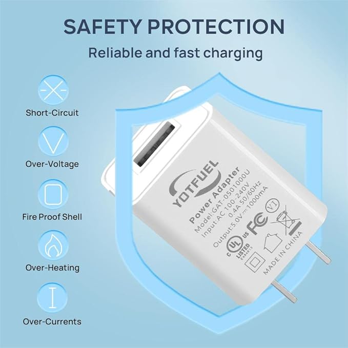 Wall Charger Cube 5V1A USB Power Supply Charging Block Universal Wall Plug Brick Portable Travel Fast Charger Power Adapter for iPhone, Samsung Galaxy, LG (3PCS-White)