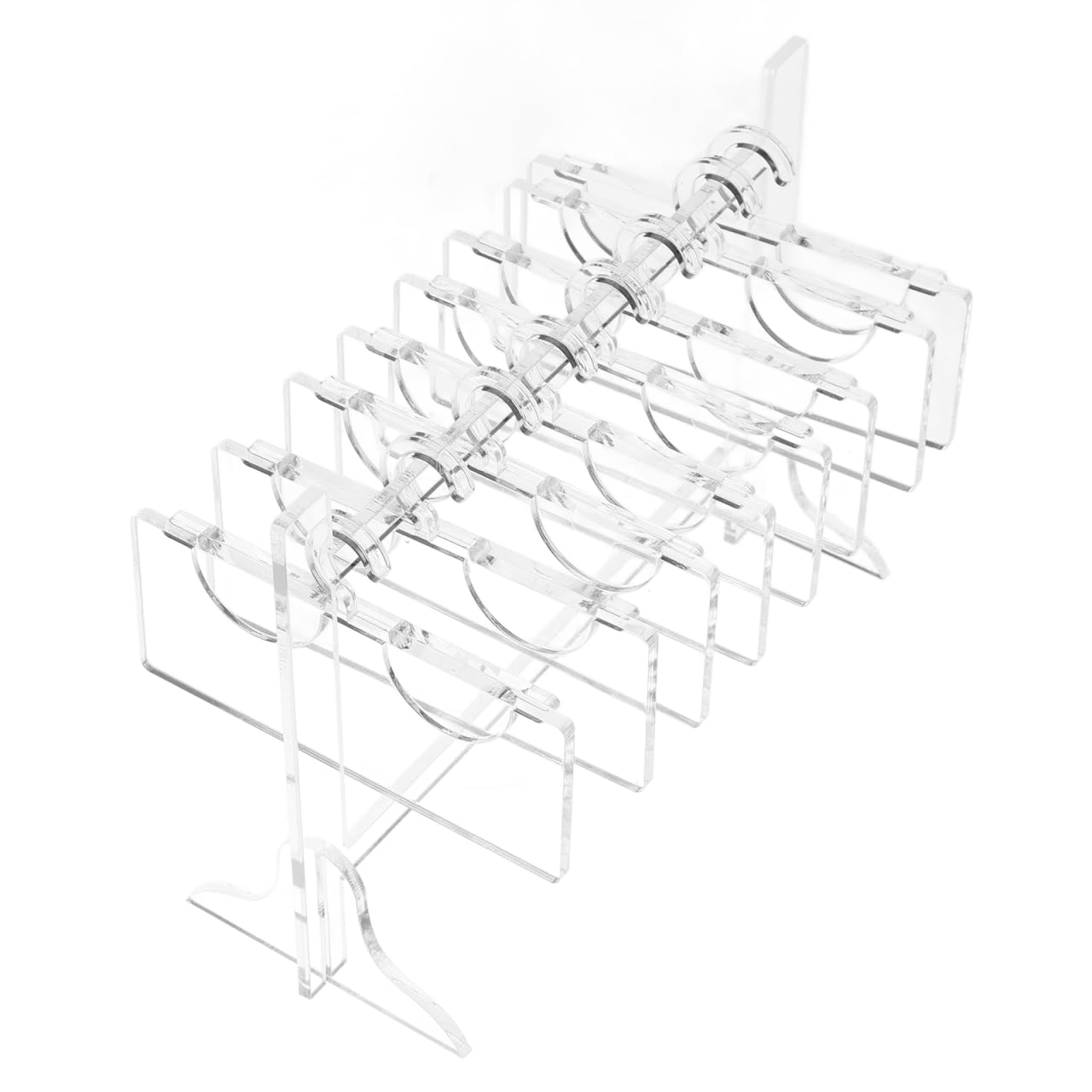 OATIPHO Transparent Acrylic Lash Organizer Rack Eyelash Storage Display Hanger Compact Portable Lash Holder for False and Grafted Lashes Travel Home Use 5.86X4.72X2.32In