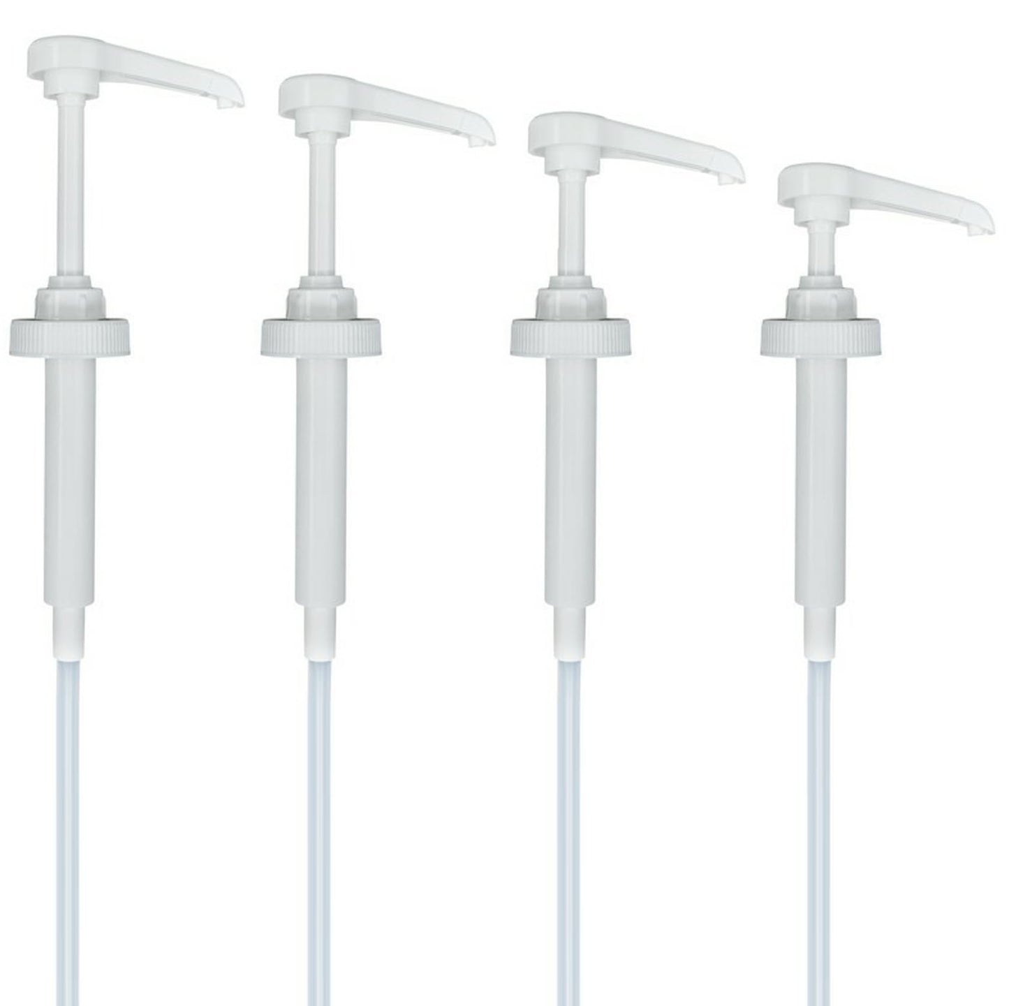 5ml High Output Syrup Pumps, 38/400 Neck Size Plastic Ribbed Dispensing Pumps for Coffee Syrup, Flavor, and Sauce Bottles (Pack of 4)