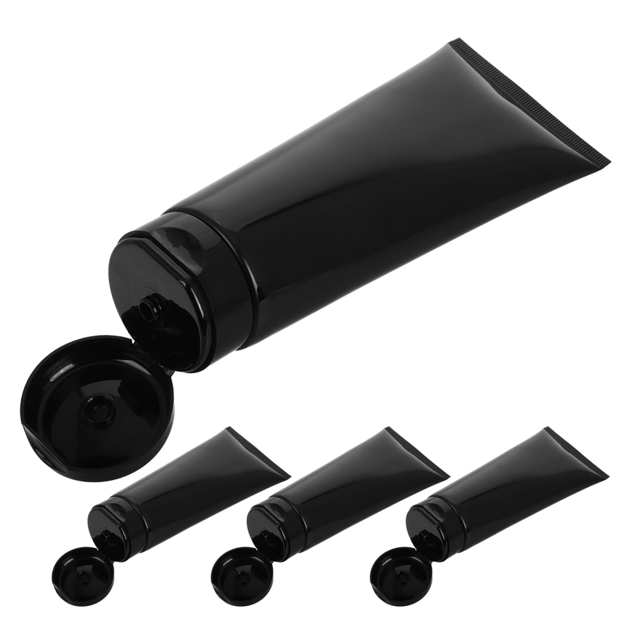 PRETYZOOM 4 Pack Refillable Travel Tubes Empty Cosmetic Soft Tubes with Flip Cap Leakproof Squeeze Bottles for Toiletries Shampoo Lotion Makeup Travel Essentials for Trips Gym