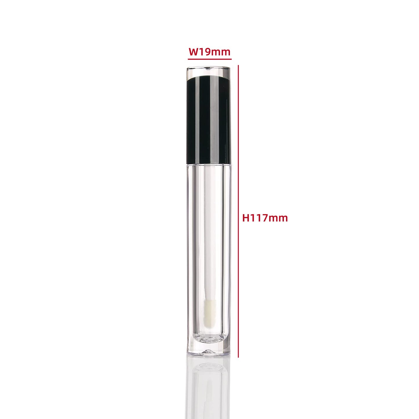COSIDEA 22 pack empty round 5ml black lip gloss tubes cute lipgloss tube containers with wand wholesale in bulk lip balm container packing (doe foot wand, Black)