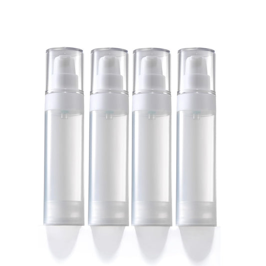 XQNCBY 50ml airless Pump Bottles Travel,Travel Toiletry containers,Lotion Dispenser with Pump,Small Pump Bottle (semi-Transparent, PP-50ml)