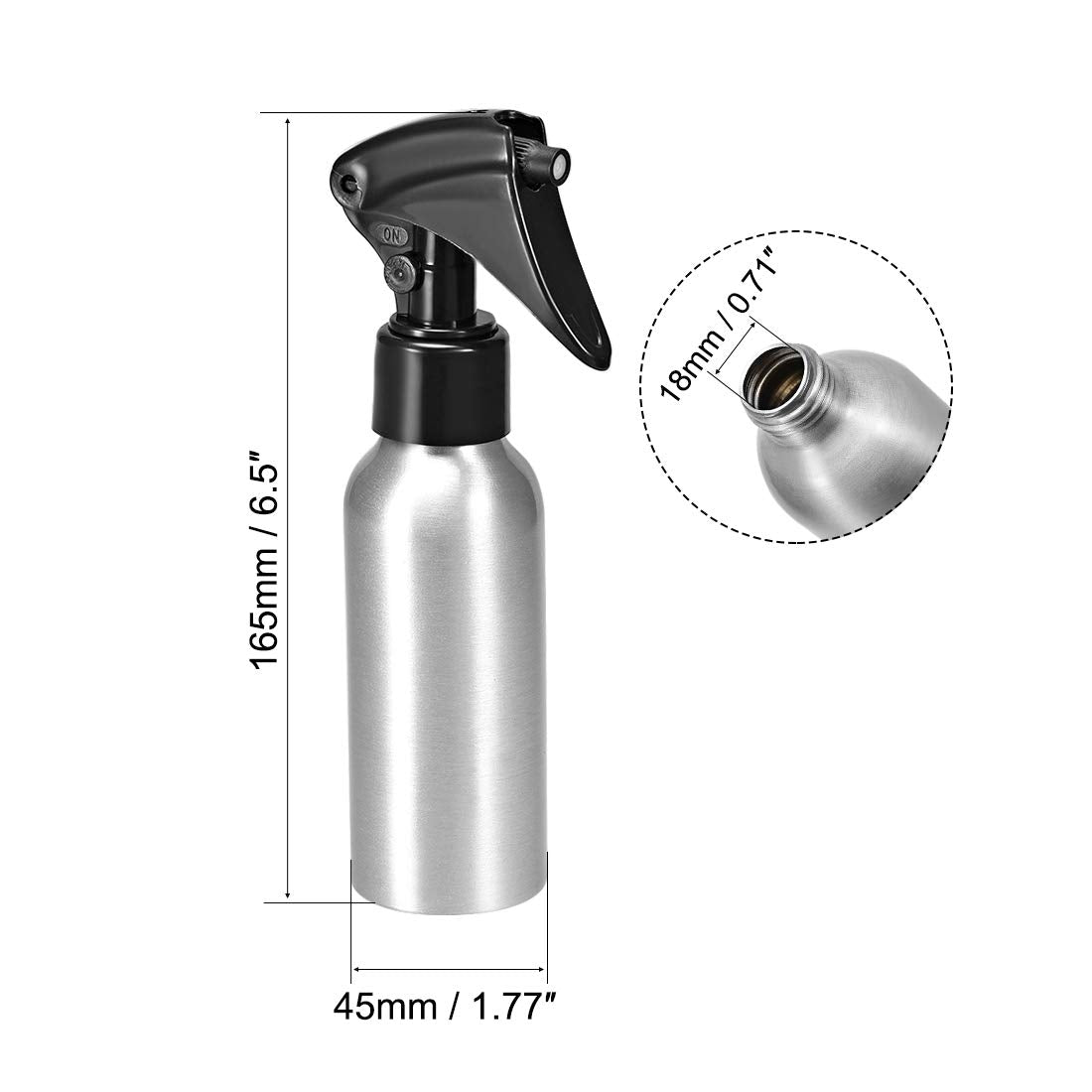 uxcell 4pcs 4oz/120ml Aluminium Spray Bottle with Fine Mist Sprayer, Empty Refillable Container Travel Bottle for Kitchen Bathroom or Plants Water Sprayer