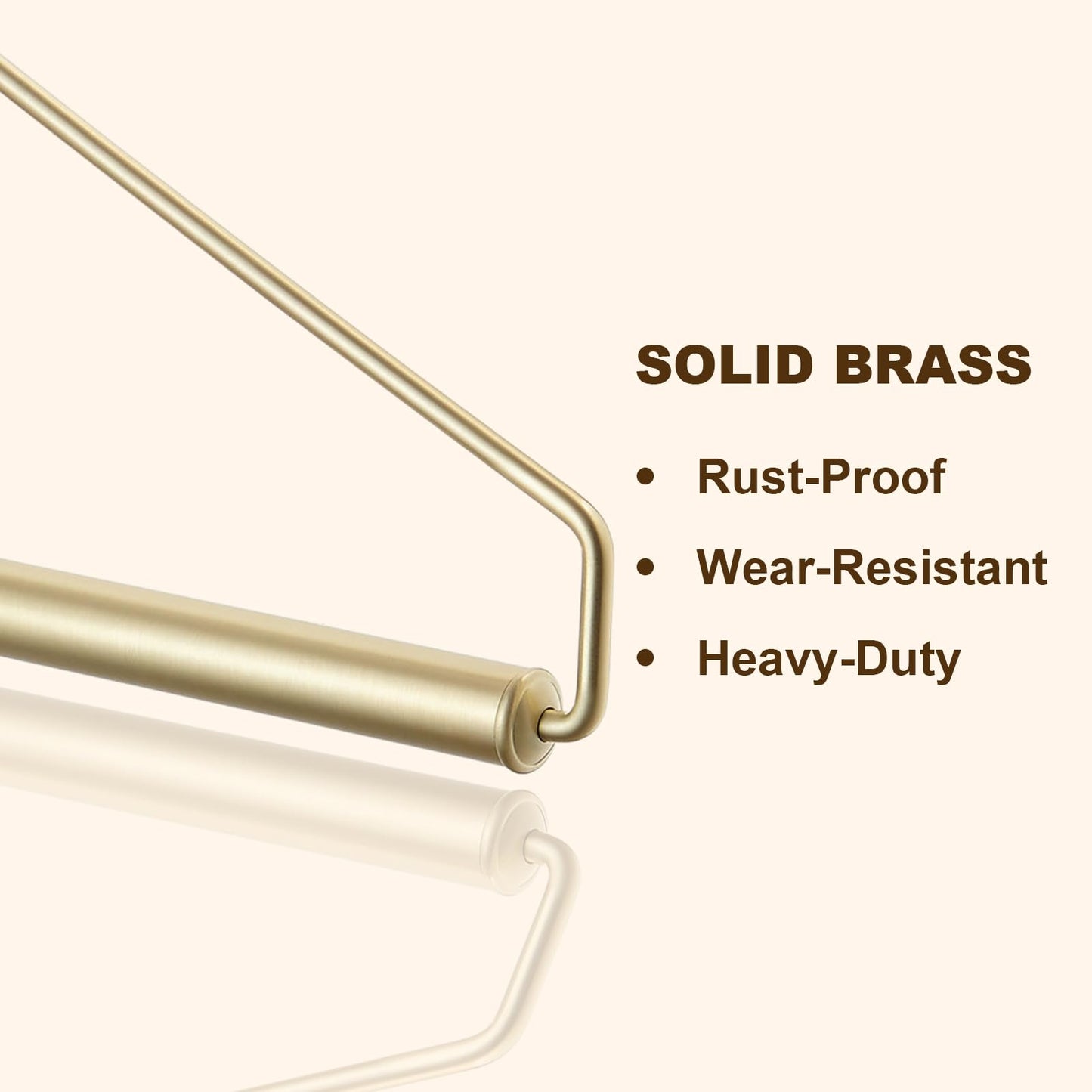 Hiendure Folding Clothes Hanger Gold Brushed Drying Clothes Rack Wall-Mounted Space Saver for Laundry Room Closet, Brass, 12 Inch