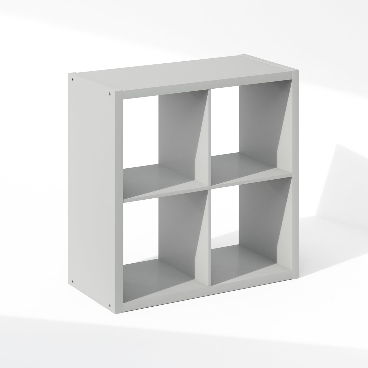 Furinno Cubic Closet Organizers and Storage, 4-Cube Closet Organizer, Open Shelf Closet Storage, Extra Thick Frame for Wardrobe, Bedroom, Living Room, Light Grey