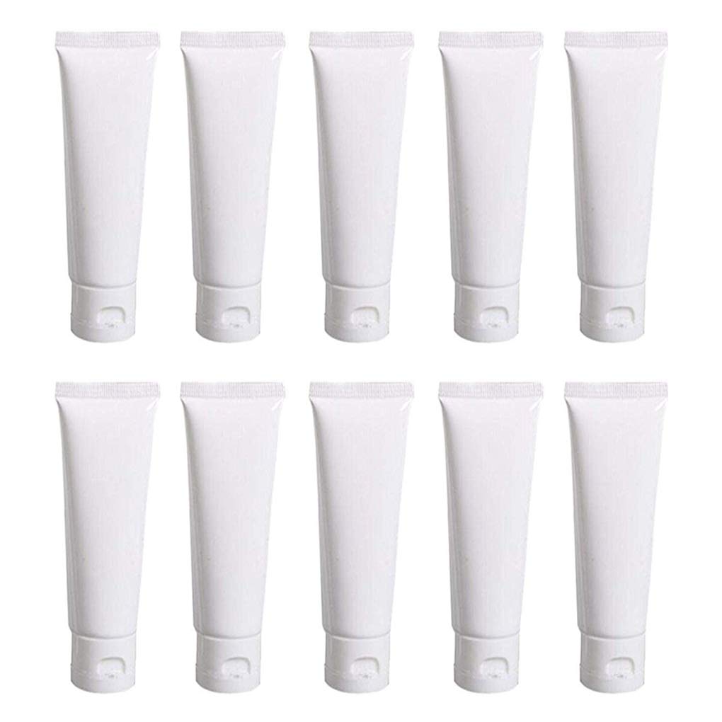 12PCS Refillable Empty Plastic Tubes White Cosmetic Storage Containers Plastic Soft Tubes Bottle for Package Facial Cleanser Hand Cream Cosmetic Lotion(100ML)