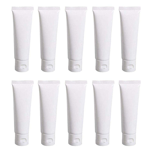 12PCS Refillable Empty Plastic Tubes White Cosmetic Storage Containers Plastic Soft Tubes Bottle for Package Facial Cleanser Hand Cream Cosmetic Lotion(100ML)