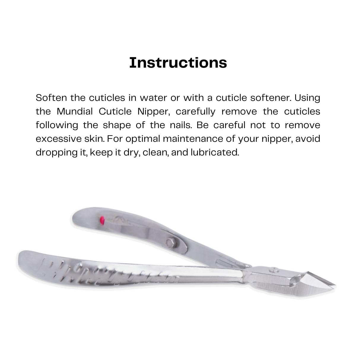 Professional Cuticle Nipper Mundial 775 - Brazilian Manicure Quality Full Jaw with Anti-Slip Handle Stainless Steel Trimmer Cutter for Fingernails and Toenails