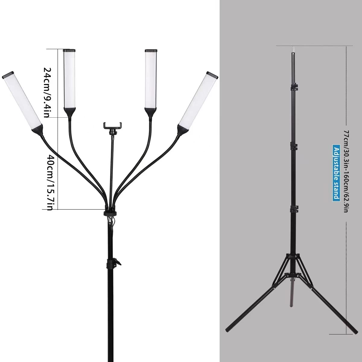 Four Arms LED Light Kit,2800k-6500k 30W, Continuous Lighting for Live Streaming Eyebrow Tattoo Makeup Nail Beauty YouTube Video Recording Product Photography