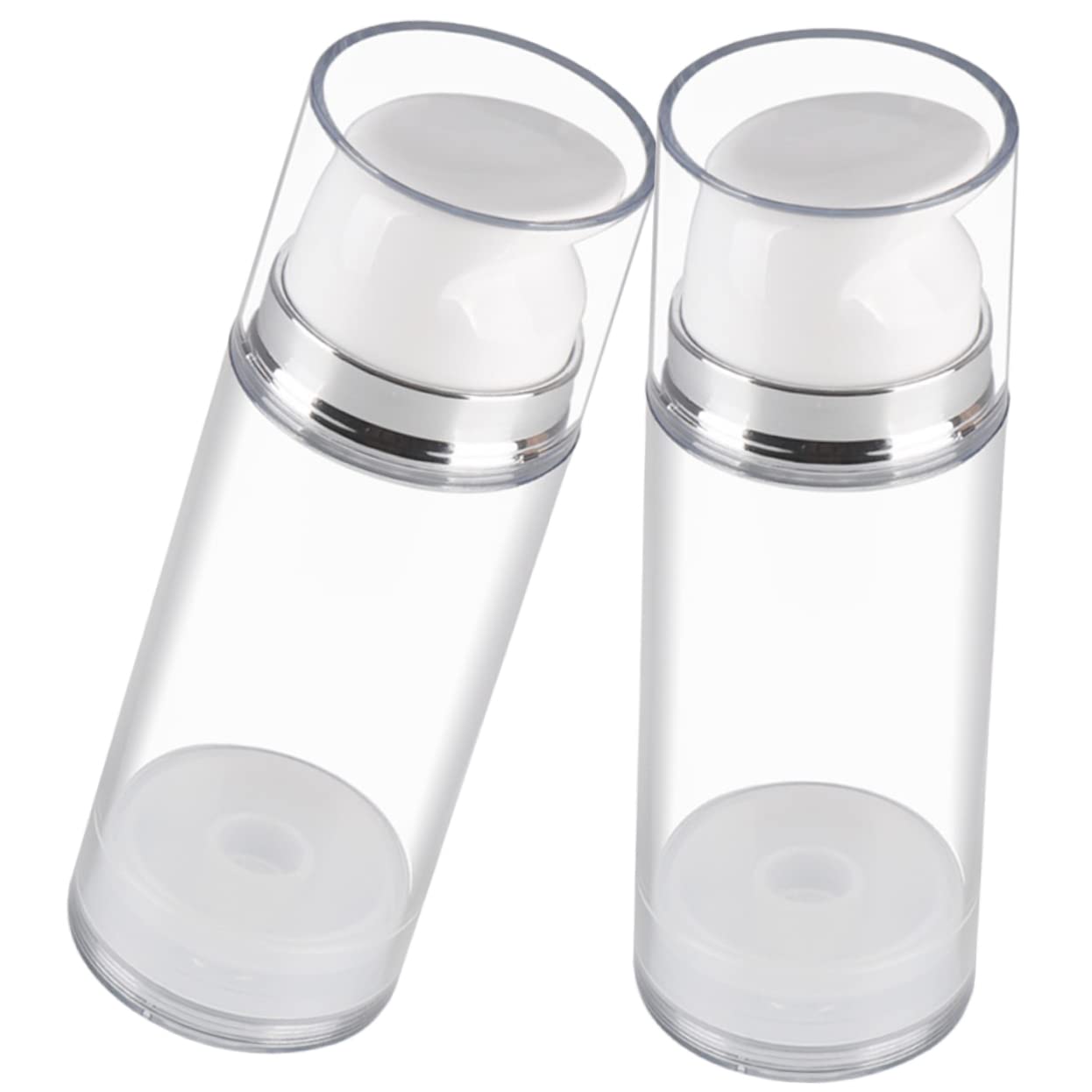 CLISPEED 2PCS 5oz Large Airless Pump Bottles - Travel Size Vacuum Dispenser for Lotions - Creams and Cosmetics Wide Mouth Design for Easy Filling and Dispensing