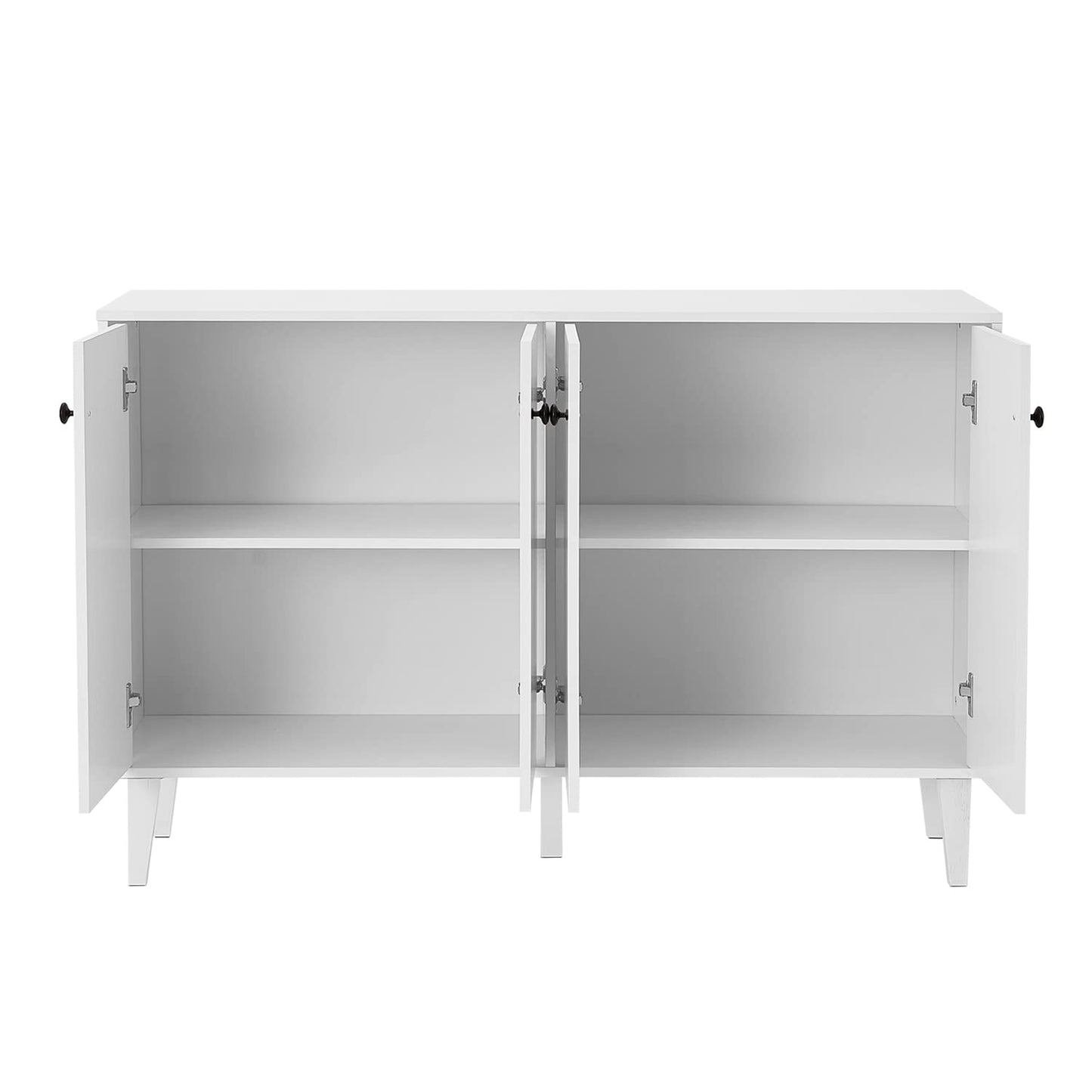 Panana Sideboard Buffet Cabinet Kitchen Storage Cabinet Living Room 4 Doors Console Table (White)