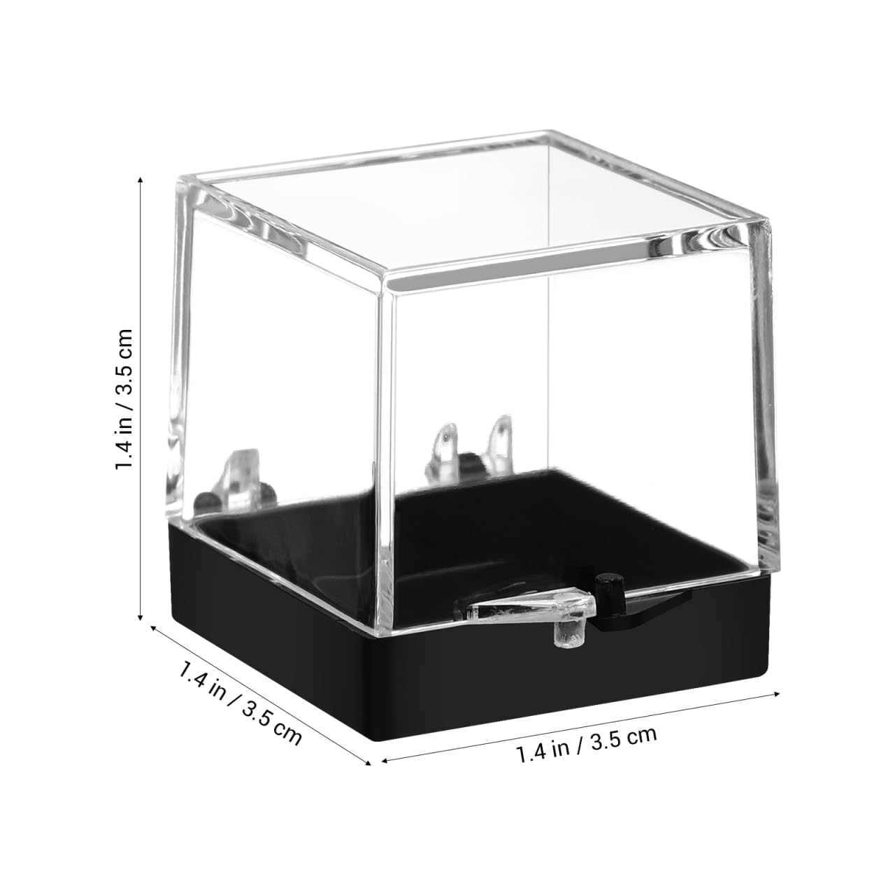 12Pcs Clear Plastic Mineral Specimen Storage Boxes with Lids Square 1.37 Inch Acrylic Display Cases for Rock Collection and Crystal Specimen Display