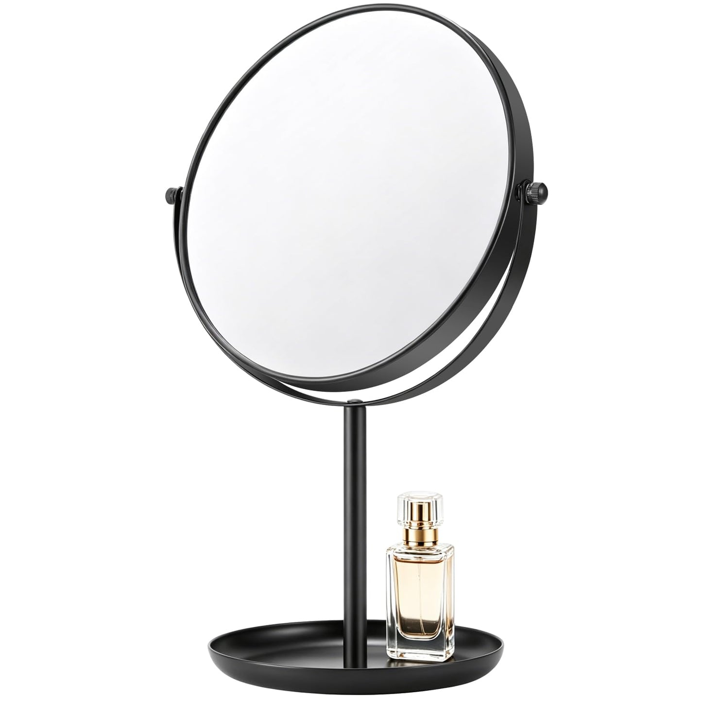 DECLUTTR 30X Magnifying Makeup Mirror, 8 Inch Tabletop Mirror with Stand, Double-Sided Metal Vanity Mirror for Bathroom, Black