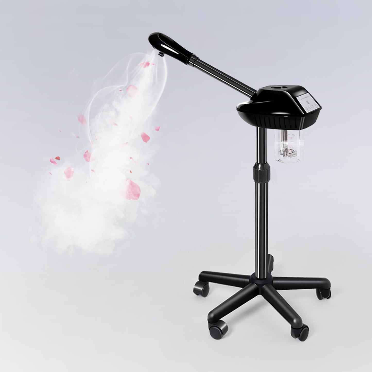 Retain time Rollable Facial Steamer with Powerful Steam Output, Adjustable Height Face Steamer, Professional Skin Hydrating Moisturizing Spa Machine for Home & Beauty Salon Use