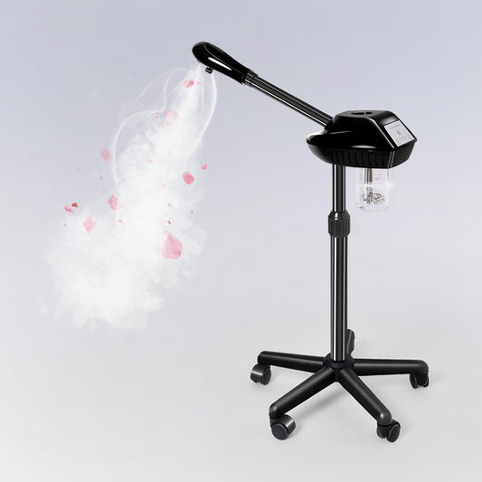 Retain time Rollable Facial Steamer with Powerful Steam Output, Adjustable Height Face Steamer, Professional Skin Hydrating Moisturizing Spa Machine for Home & Beauty Salon Use