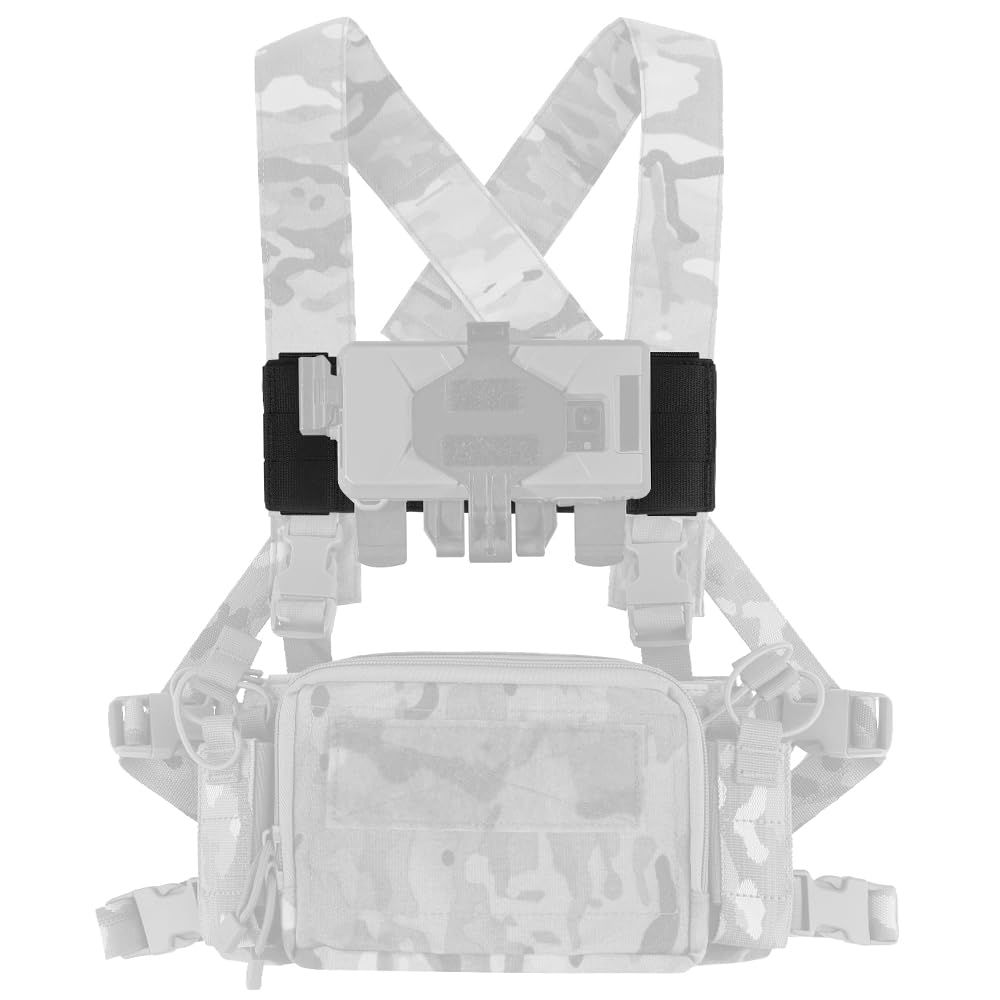 Tactical Phone EUD Bridge MOLLE Panel Front Expansion Carrier Phone Pouch Mount for D3CRM MK4 Tactical Vest (Black)