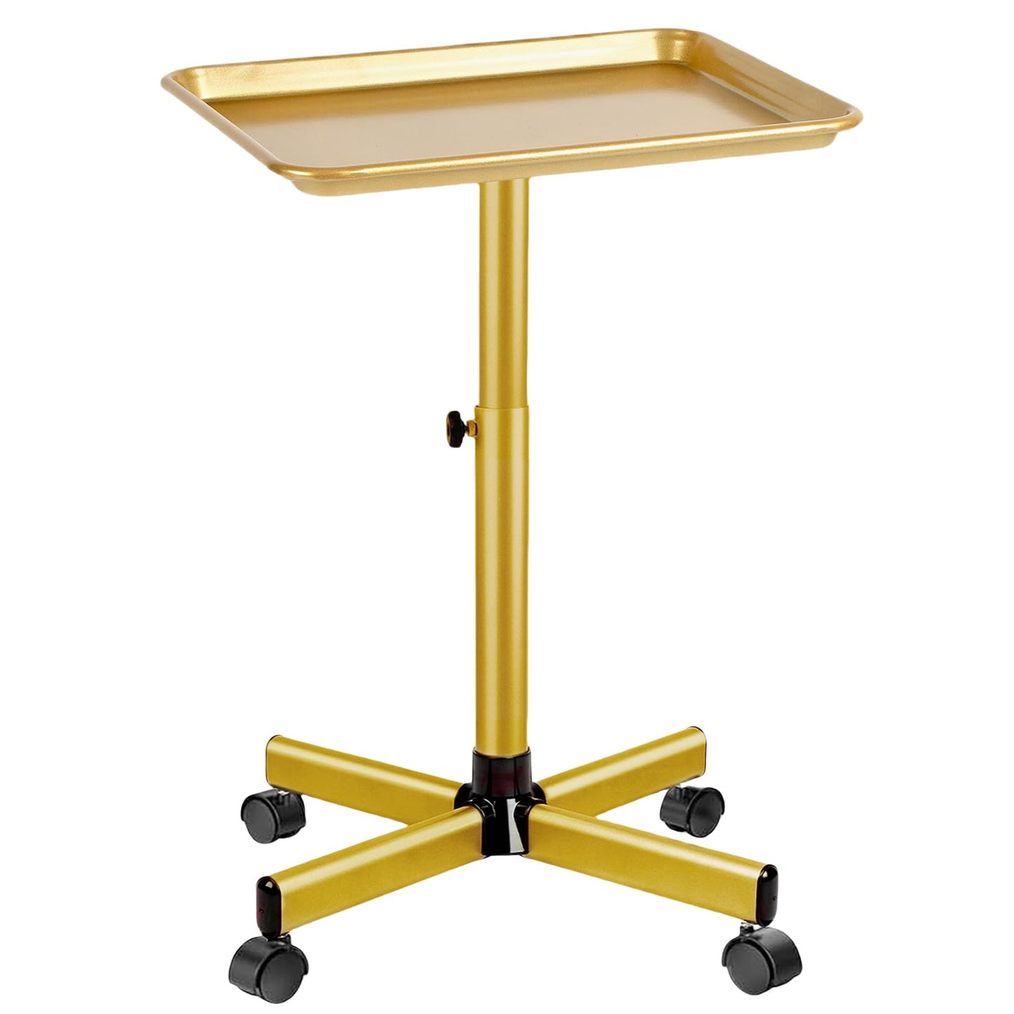 Salon Tray on Wheels, Rolling Tray with Adjustable Height, Metal Feet Salon Service Tray, Ideal Use As Tattoo Tray＆Dental Tray