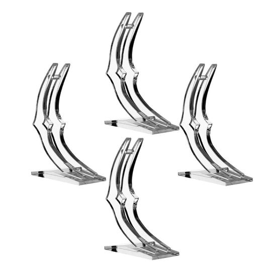 KJHBV 4pcs Acrylic Single Stem Rose Display Stands with Moon-shaped Base, Sturdy Structure Preventing Tipping, Flower Holders for Home Decor and Valentine's Day Floral Arrangements