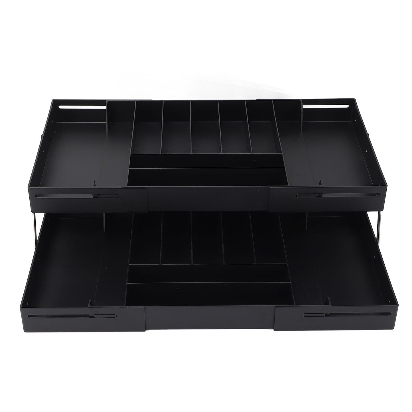 Sorandy 2 Tier Drawer Organizer, Expandable Organizer, Multi Level Expandable Desk for Office Supplies, Kitchen Gadgets, Utensils, Vanity, Makeup, Jewelry (Black)