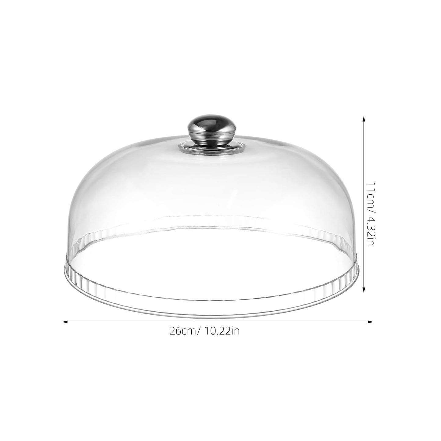 Didiseaon Transparent Food Cover 10.23In Round Plastic Cake Dome Lid for Party Wedding Snack Tray Protective Cover
