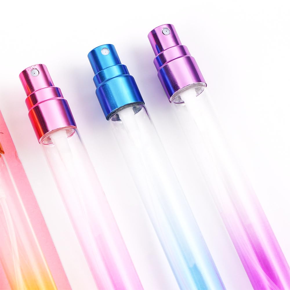Leadigol 25 Pieces Mini Perfume Spray Bottles 10 ml Colorful Glass Bottles,Spray Bottles Women Portable Perfume Atomizer Aromatherapy Sprayer Fine Mist Cosmetic Container Refillable Bottle