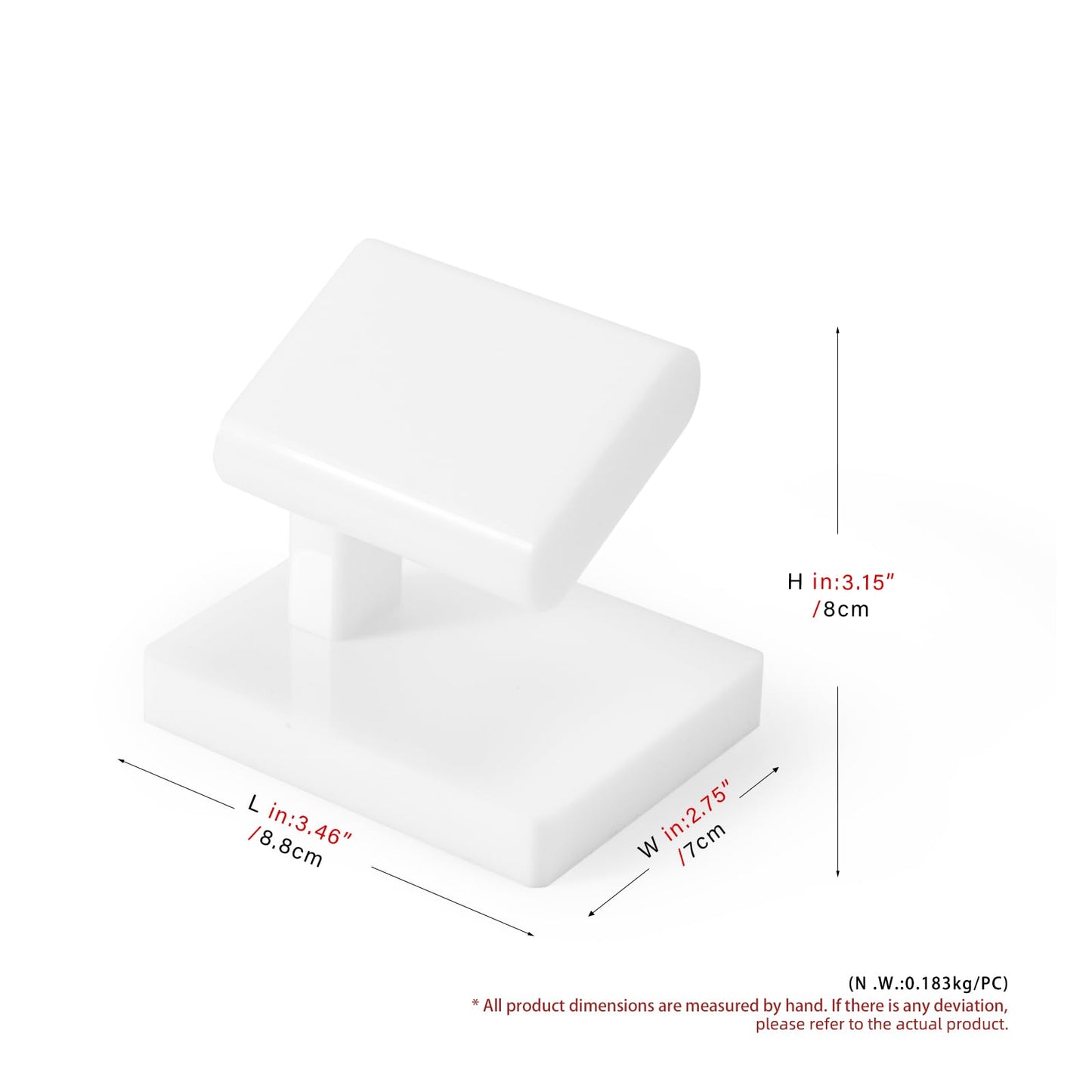 Oirlv Acrylic Jewelry Display Single Watch Stand for Men Acrylic Bracelet Watch Holder for Women (White)