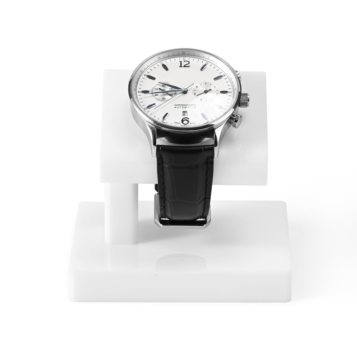 Oirlv Acrylic Jewelry Display Single Watch Stand for Men Acrylic Bracelet Watch Holder for Women (White)