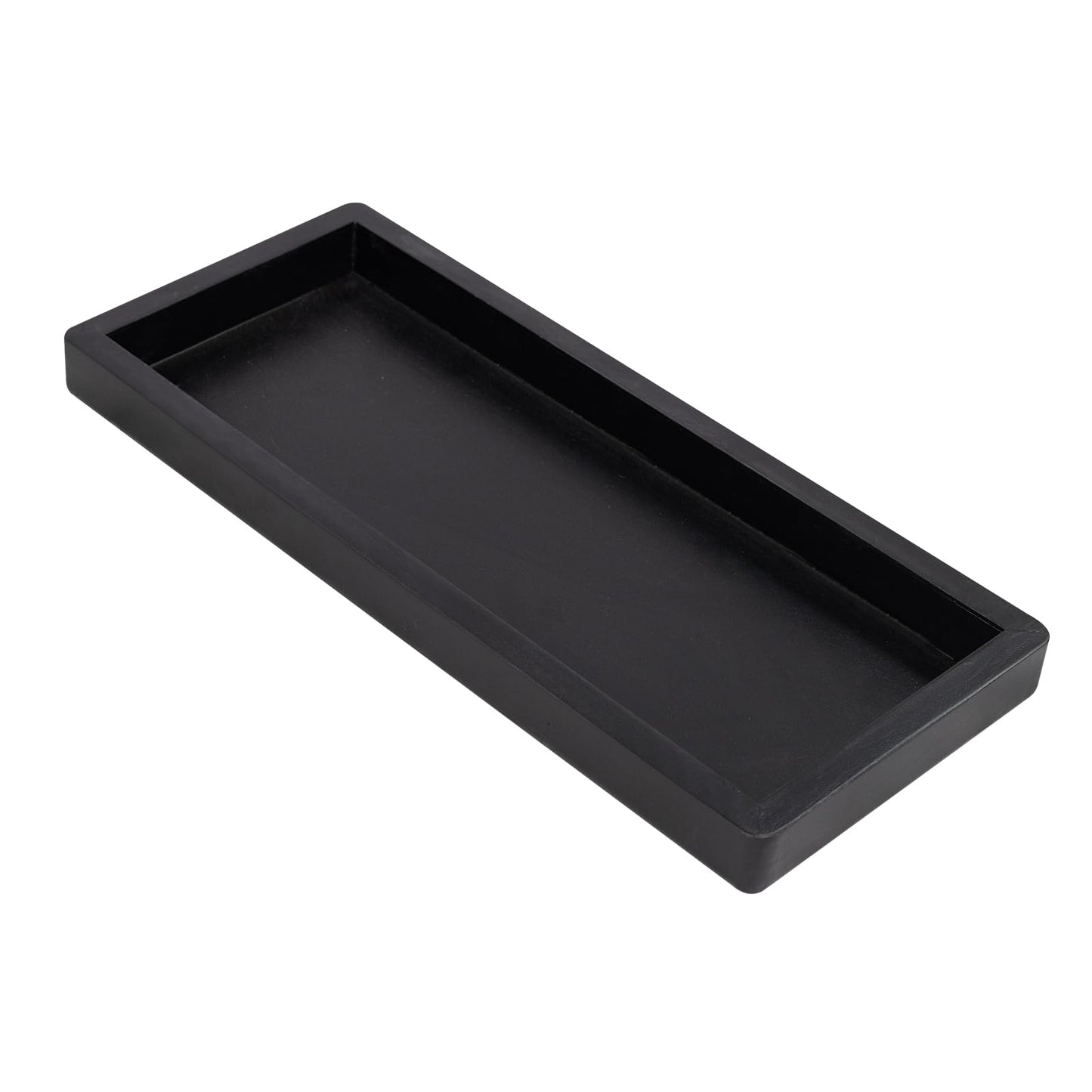 MAONAME Black Bathroom Vanity Tray, Rustic Long Narrow Tray, Rectangle Farmhouse Wood Trays, Countertop Organizer Trays for Candle, Perfume, 15.7" L x 6.8" W