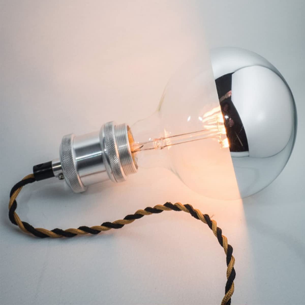 Half Chrome Light Bulb Dimmable Silver Tipped LED Bulb 6W 2700K Warm White
