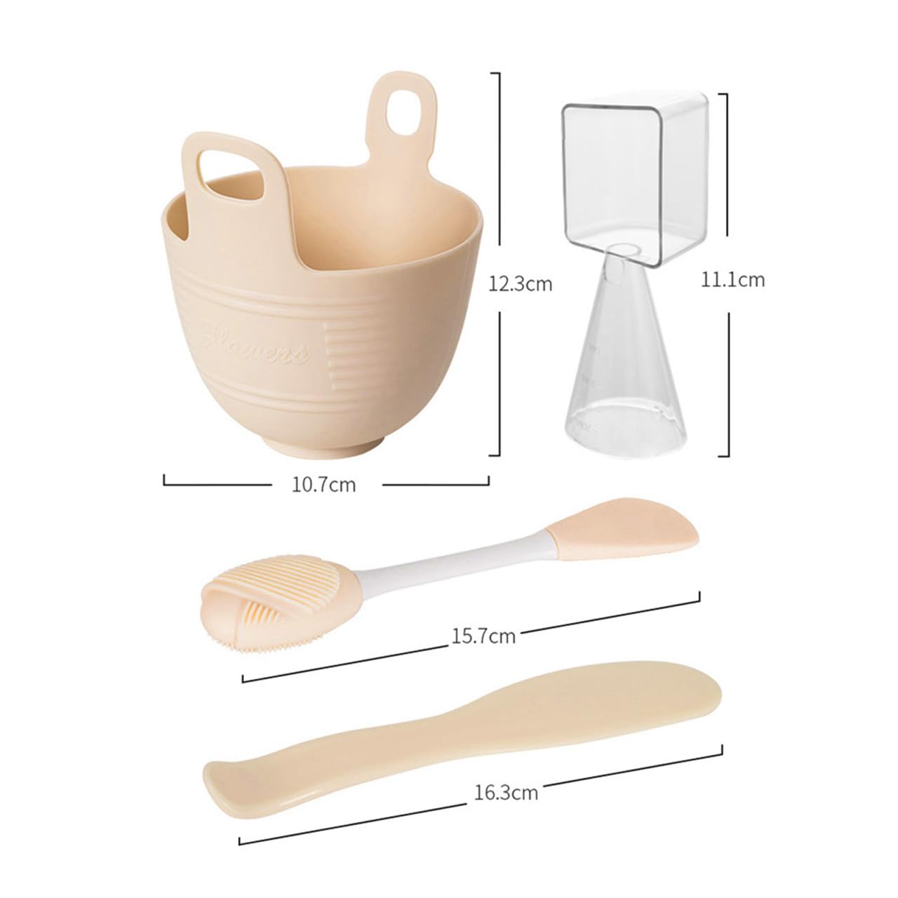Professional Silicone Facial Mask Mixing Bowl Set 4-in-1 DIY Mask Making Kit with Brush, Spatula & Measuring Spoon Portable Skincare Tools for Face, Hair & Spa