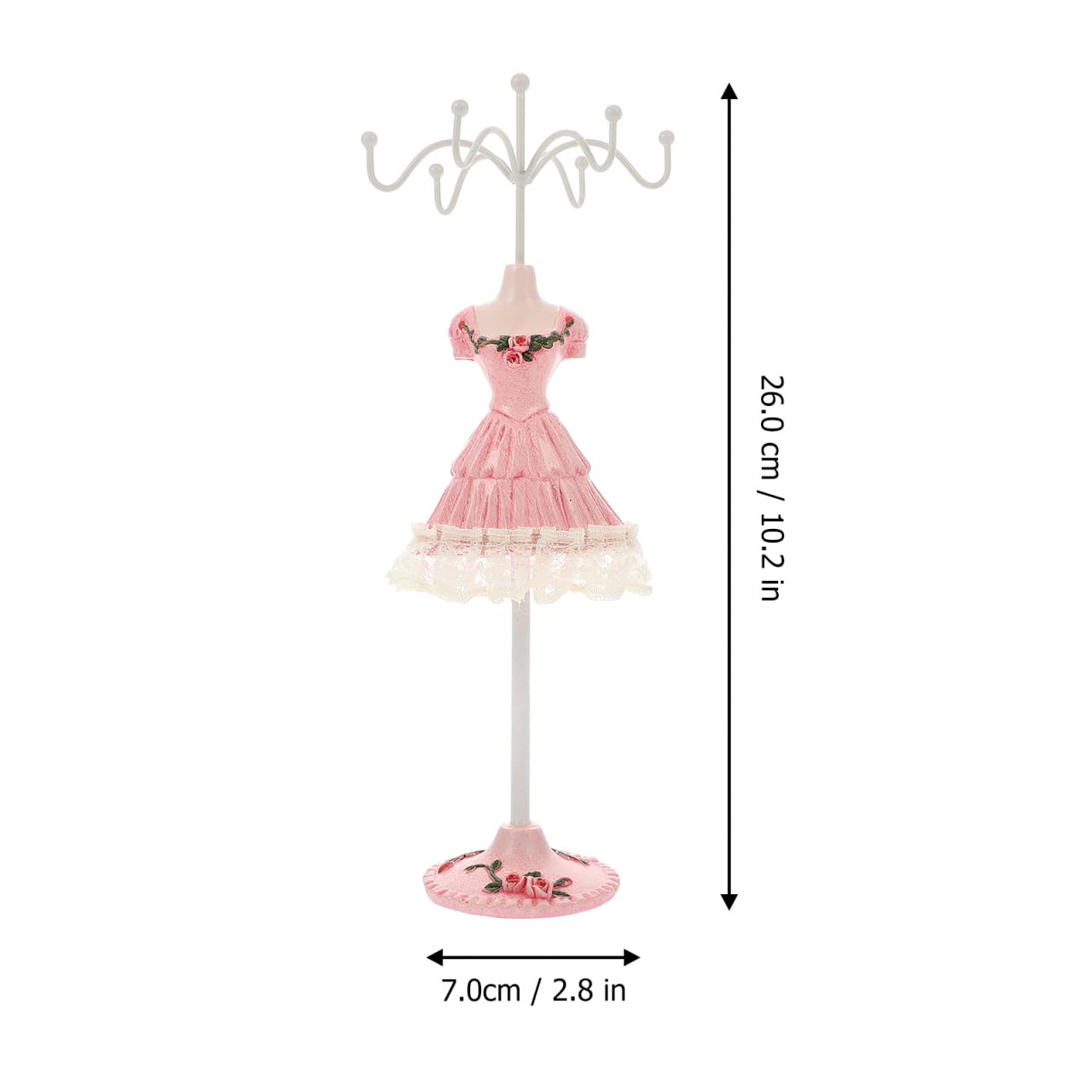 TENDYCOCO Jewelry Stand Desktop Model Compact Jewelry Display Rack Organizer for Earrings Necklaces Rings Home and Shop Use 10.23X2.75X2.36In