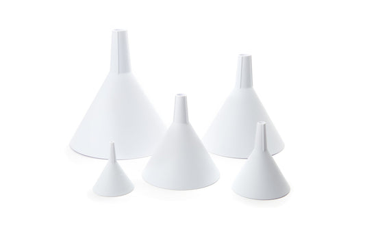 Fox Run All Purpose Plastic Funnel, Set of 5, White, Mini, Small, Medium, Large