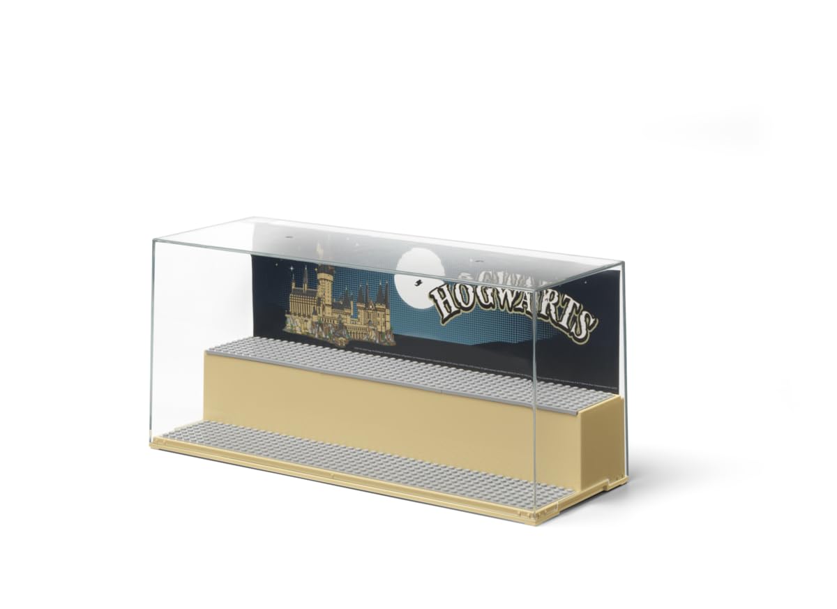 Lego Play & Display Case with Grey Baseplates: Storage and Display Solution for Lego Sets and Minifigures, Lego Box, Home Decor, Harry Potter Hogwarts