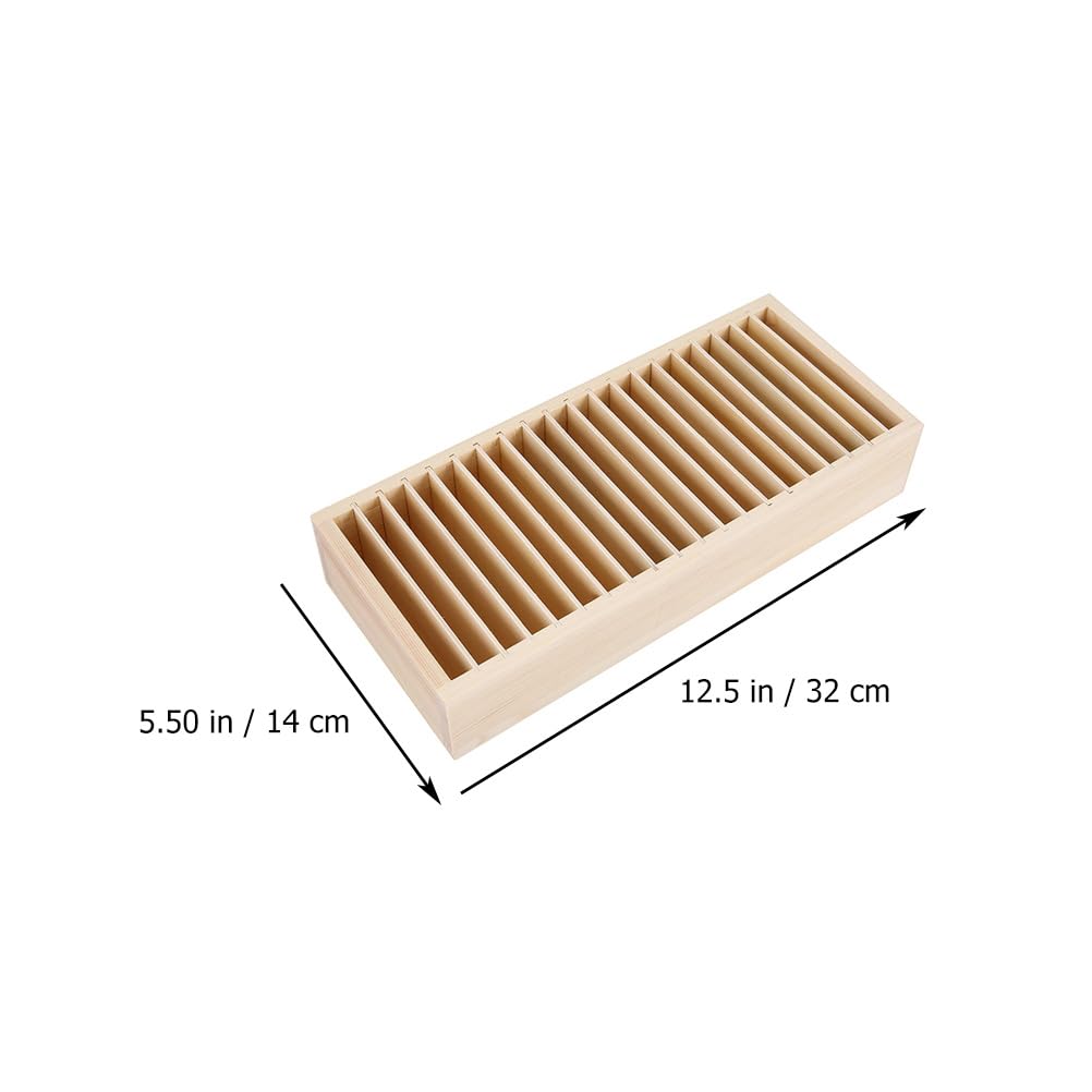 UPKOCH Headband Storage Box with 20 Compartments Wooden Hairband Organizer Display Case Detachable Tray for Hair Accessories Storage 12.59X5.51X2.36 Inches