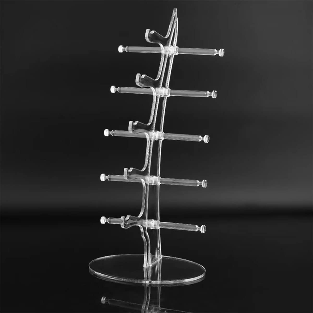 Anetiry 2 Pack Sunglasses Rack Eyeglasses Display Stand Holder Storage Organizer for 5 Glasses Acrylic Jewelry Eyewear Display for Selling Clear