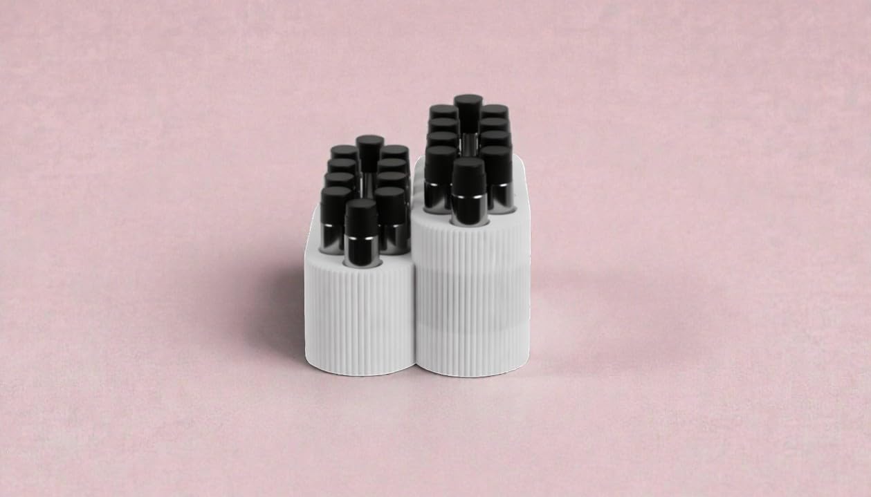 Gallery of Drip Perfume Sample Organizer for Vanity – 2 Tier Fragrance Storage for Mini Perfume Vials, Makeup & Skincare Organizer for Bathroom Counter or Desk, Gift for Her (White)